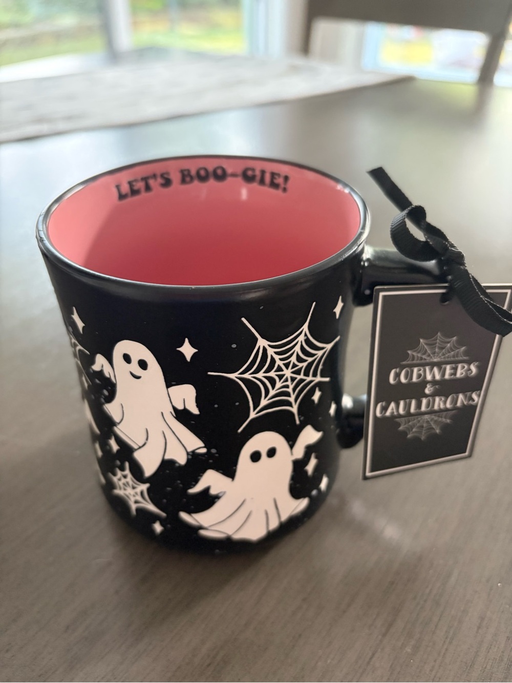 Cobwebs & Cauldrons Halloween Mug - Black with Pink Interior NWT - Picture 4 of 5
